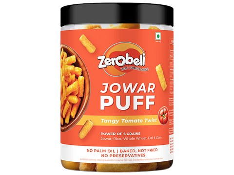 Zerobeli Tangy Tomato Twist Jowar Puffs, 75 g
