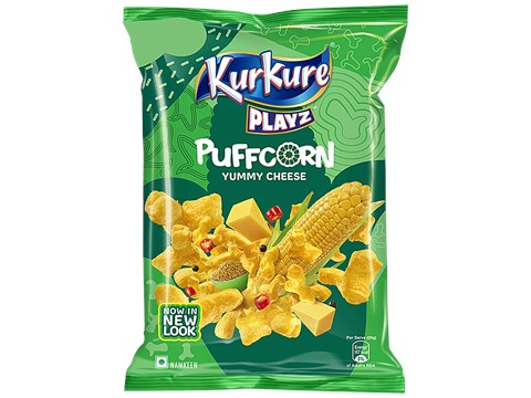 Kurkure Playz Yummy Cheese Puffcorn Namkeen, 84 g