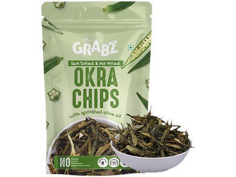 Grabz Sun Dried & Air Fried Okra Chips, 20 g