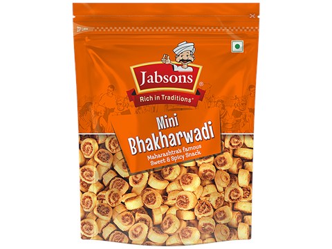 Jabsons Mini Bhakharwadi - Sweet & Spicy Snack, Traditional Flavour, 160 g