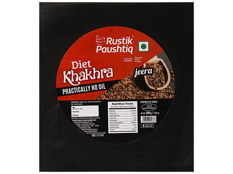 Rustik Paushtiq Jeera Diet Khakhra With Practically No Oil, 200 g