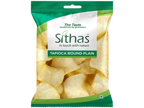 Sithas Tapioca Round Plain Chips, 130 g