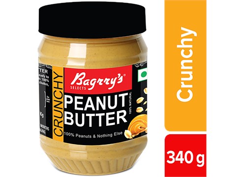 Bagrry's Peanut Butter - Crunchy, 340 g