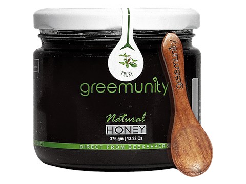 Greemunity Tulsi Raw Honey - Sourced From Beekeepers, Natural, Organic, 400 g