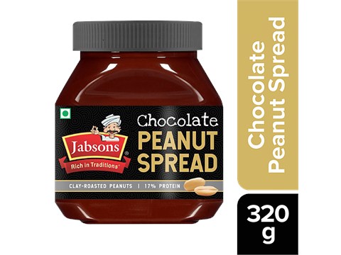 Jabsons Peanut Spread - Chocolate, 17% Protein, 320 g