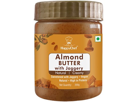 HappyChef Creamy With Jaggery Almond Butter, 200 g