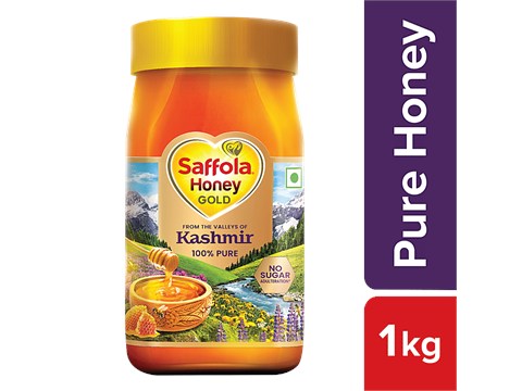 Saffola Honey Gold - Pure Honey, Made with Kashmir Honey, 1 kg