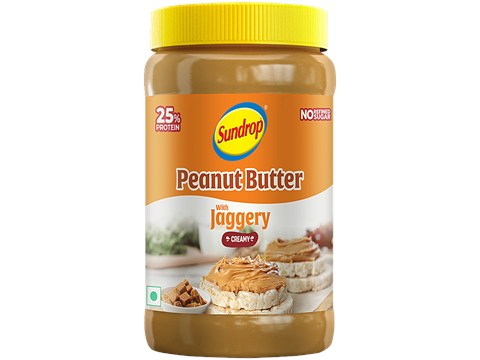 Sundrop Peanut Butter With Jaggery, Creamy, 900 g