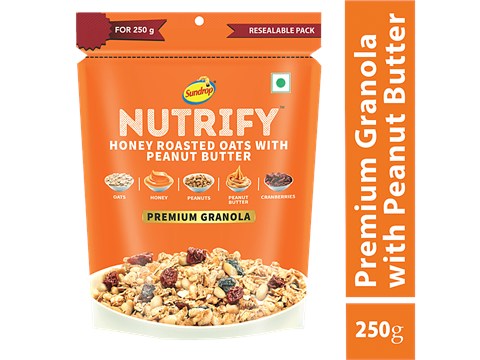 Sundrop Nutrify Honey Roasted Oats - With Peanut Butter, Granola, 250 g