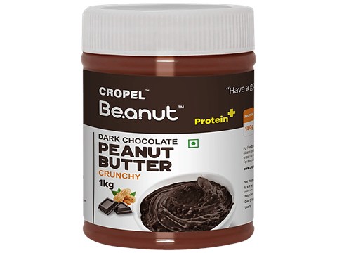 Beanut Dark Chocolate Peanut Butter - Crunchy, Rich In Protein & Fibre, No Trans Fat, 1 kg