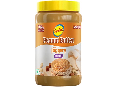 Sundrop Peanut Butter With Jaggery, Crunchy, 900 g