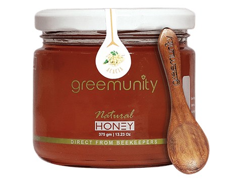 Greemunity Kashmir Acacia Raw Honey - Sourced From Beekeepers, Natural, Organic, 400 g