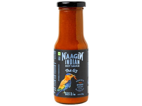NAAGIN Indian Hot Sauce - The 65, Made With Byadgi Chillies, Mildly Spicy, 230 g