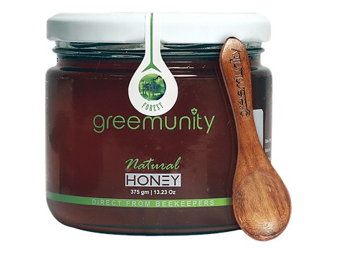 Greemunity Wild Forest Honey - Jim Corbett, Sourced From Beekeepers, Natural, Organic, 400 g