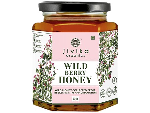 Jivika Naturals Organic Wild Berry Honey - Wild, Pure & Untouched, Non-GMO, 325 g