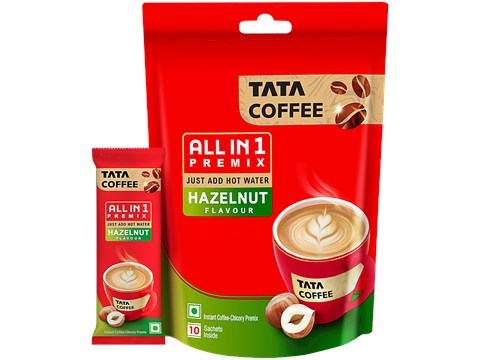 Tata Coffee Hazelnut Flavour All In 1 Instant Coffee-Chicory Premix, 160 g