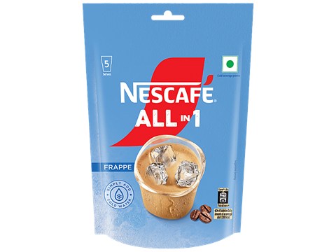Nescafe  All In 1 Frappe Instant Cold Coffee Premix Powder, 140 g