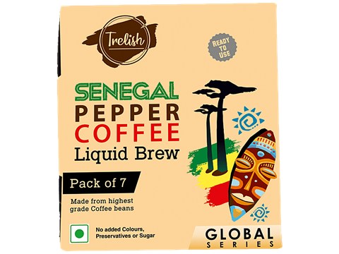Trelish Senegal Pepper Coffee Liquid Brew - Ready To Use Concoction, From Highest Grade Beans, Makes A Perfect Cup, 20 ml