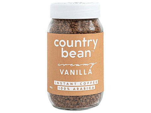 Country Bean Flavoured Instant Coffee - Vanilla, Bold Flavour, Arabica, 100 g