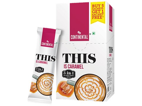 Continental 3-In-1 Caramel Premix Coffee Powder, 132 g