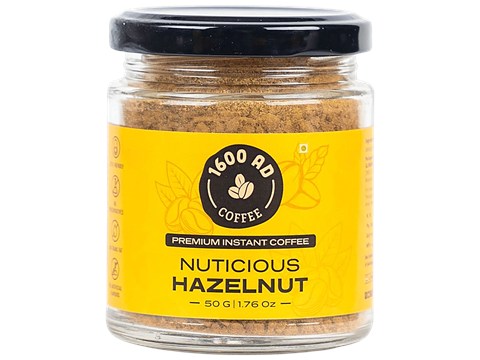 1600 AD Coffee Premium Instant Coffee - Nuticious Hazelnut, 50 g