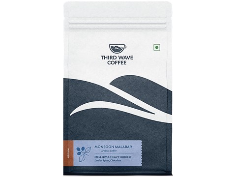 THIRD WAVE COFFEE Monsoon Malabar Arabica Coffee - Medium, Earthy, Spices, Chocolate, 250 g