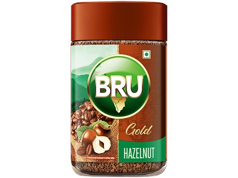 BRU Gold Freeze Dried Hazelnut Instant Coffee Mix, 100 g
