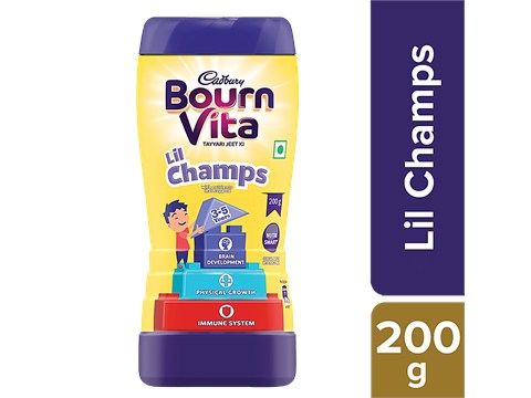 Cadbury Bournvita Bourn Vita Lil Champs Nutrition Drink - Boosts Immunity, Physical Growth, For 2-5 Years, 200 g