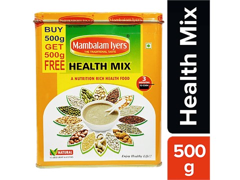 Mambalam Iyers Nutrition Mix - Bajra, Ragi, Jowar, Rich In Protein & Fibre, No Added Sugar, 500 g