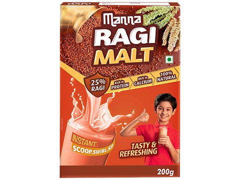 Manna Ragi Malt - Rich In Protein & Calcium, Natural &, 200 g