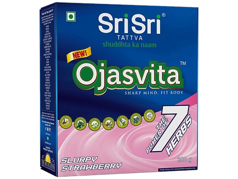 Sri Sri Tattva Ojasvita Strawberry Powder, 200 g - Drink Mix For Sharp Mind &  Body, 200 g