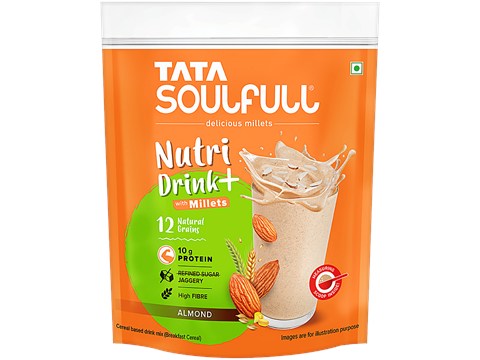 Tata Soulfull Nutri Drink+ - With Millets, Almond Flavour, 400 g