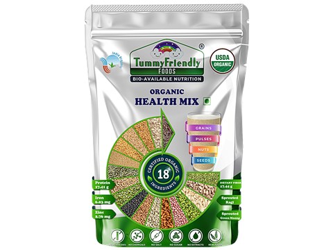 TummyFriendly Foods Organic Nutrition Mix - Rich In Iron, Fibre, Protein, No Sugar, For Kids & Adults, 800 g