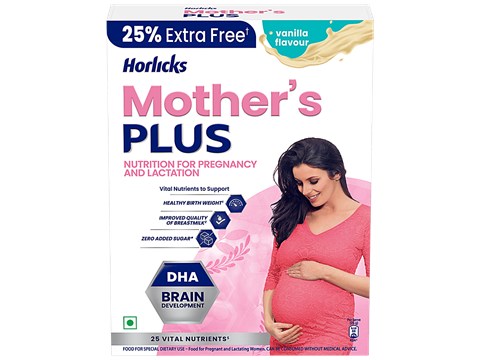 Horlicks Mother's Plus Vanilla Flavoured Nutrition - For Pregnancy & Lactation, 400 g