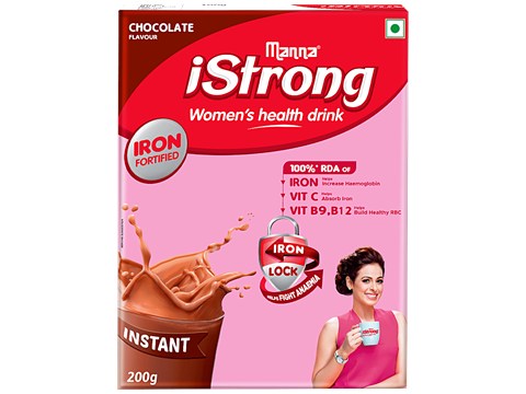 Manna Istrong Womens Nutrition Drink - Fortified With Iron, Chocolate Flavour, 200 g