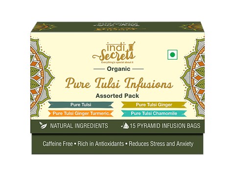 indiSecrets Assorted Tulsi Infusions With 4 Exotic Flavours, 25.5 g