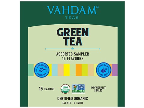 Vahdam Organic Green Tea Sampler Pack - Top Selling Green Teas For Weight Loss, 30 g