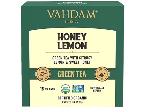 Vahdam Honey Lemon Green Tea Bags, 30 g