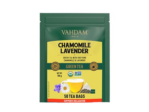 Vahdam Chamomile Green Lavender Green Tea - Provides Relaxation, Rich In Antioxidants, 2 g
