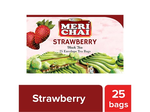 Meri Chai Strawberry Black Tea - Assam Tea With Berry Flavour, 50 g