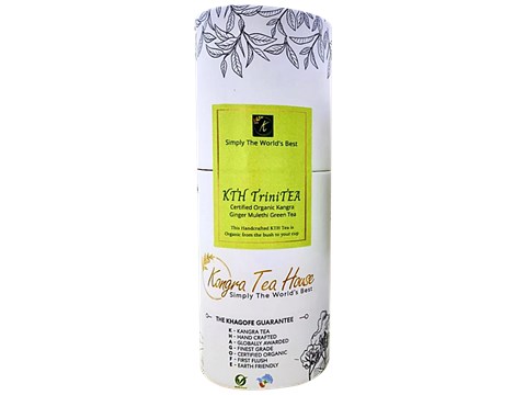 Kangra Tea House Trini Tea - Certified Organic Kangra Ginger Mulethi Green Tea, Anti-ageing, For Organ Health, 20 g