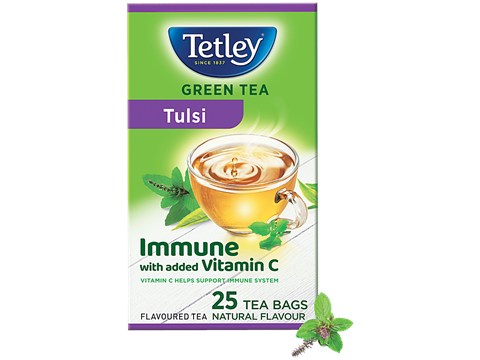 Tetley Green Tea - Immune Tulsi, With Added Vitamin C, Natural Flavour, 30 g