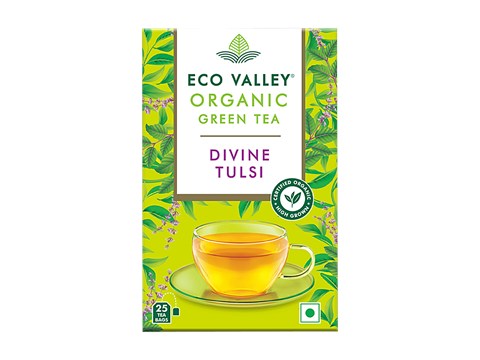 Eco Valley  Divine Tulsi Organic Green Tea, 42.5 g