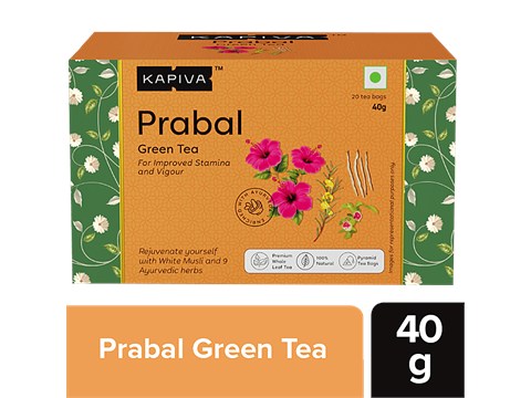 Kapiva Prabal Green Tea - Helps Improve Stamina and Vigour, 40 g