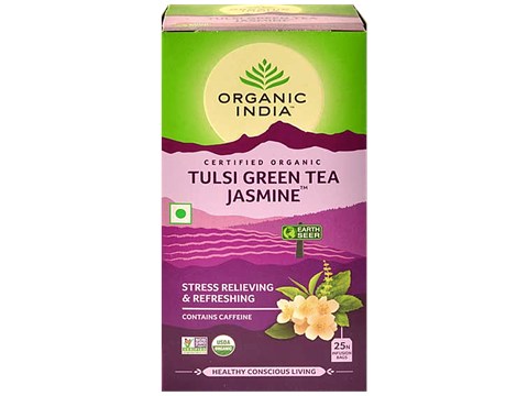 Organic India Tulsi Green Tea - Jasmine, Certified Organic, 45 g