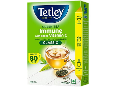 Tetley Classic Green Tea - Immune With Added Vitamin C, 100 g