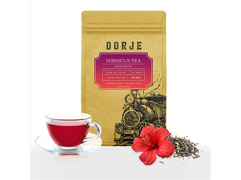 Dorje Hibiscus Darjeeling Tea - Refreshing, Aromatic, 100 g