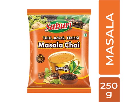 Saburi Masala Tea/Chai With Tulsi, Ginger, Cardamom - Rich Flavour, Immunity Booster, 250 g