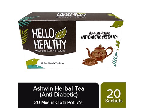 Hello Healthy Ashwin Herbal Tea - Anti-diabetic, 40 g