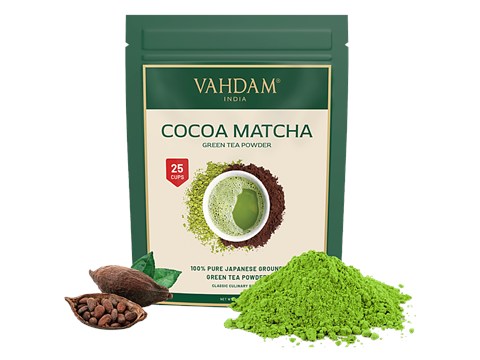 Vahdam Cocoa Matcha Green Tea Powder - Pure Japanese Ground, 50 g